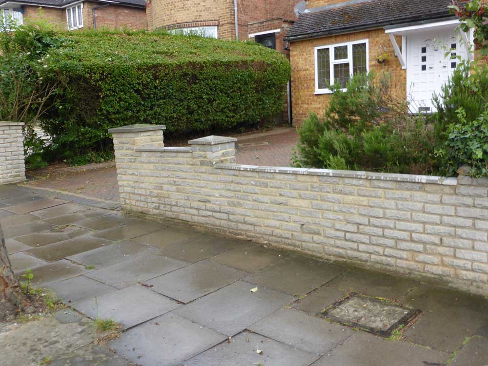 Finchley, Woodside Park wall repaired with original features